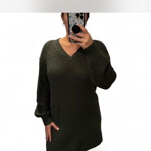 Miami Dark Green V-Neck Sweater